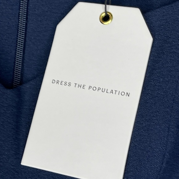 Dress the Population NWT Elle Midnight Blue Sweatheart Dress, Size Large - Picture 6 of 9